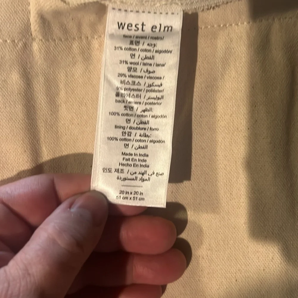 NWOT West Elm Pillow Covers 20x20 (2)